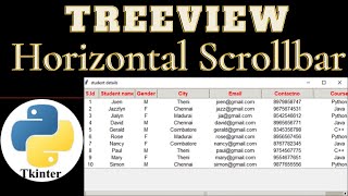 Display MySQL data in python table :Treeview with horizontal scrollbar