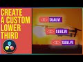 How to create a lower third in DAVINCI Resolve