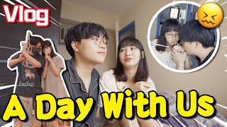 【日常vlog】A Day With Us跟我們一天！ YouTuber的生活是如何的？ 洗件衫都嘈一餐！？同居情侶嘈吵日常！