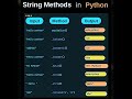 String Methods in Python | #python #string #stringmethods #pythonstrings #pythonstringmethods