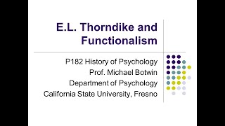 P182 Functionalism    Thorndike