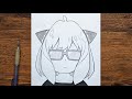 Easy anime girl drawing | How to draw Anya Forger step by step | easy tutorial