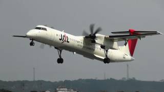 JAC Japan Air Commuter Bombardier DHC-8-400 JA850C TAKE-OFF YORON Airport 与論空港 2011.10.16