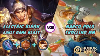 HONOR OF KINGS| WATCH TANK BIRON FIGHT MM MARCO POLO IN CLASH LANE| BUILD & COMMENTS| #honorofkings