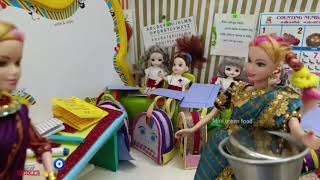 Kavitha vinitha class room routine mini green food kalai malar barbie school