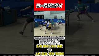 【全日本卓球2024】上村選手の胸元にえぐい返球！！【上村慶哉/酒井明日翔vs松島輝空/及川瑞基】#shorts #short #卓球#pingpong