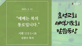 충주효성교회 2월 12일(수) 새벽기도회