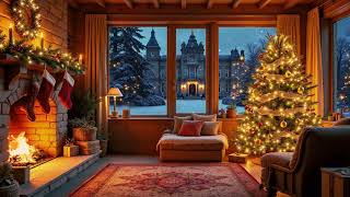 Christmas Ambience with Instrumental Christmas Music 🎄🔥 Christmas Fireplace Background