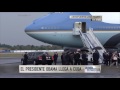 momento histórico en que el presidente obama y su familia tocan suelo cubano noticiero noticias