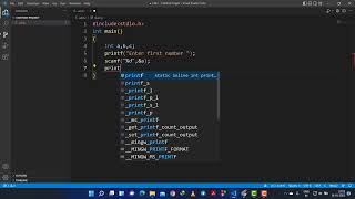 C Program for Addition of Two Numbers | VSCode