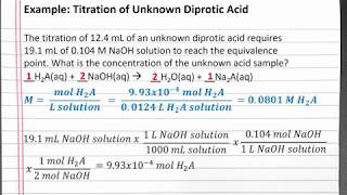 CHEM 101 - Titration of Unknown Diprotic Acid