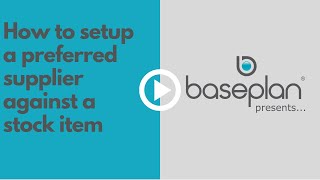 How to setup a preferred supplier against a stock item