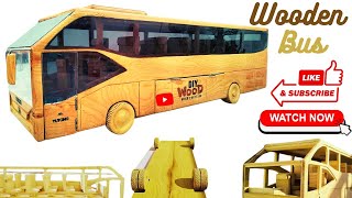 Yutong Bus Wooden model - Wood Carving tutorial for Wood carved Bus - DIY interesting wood project