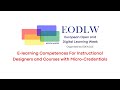 EODLW 2023 - E-learning Competences For Instructional Designers and Courses with Micro-Credentials