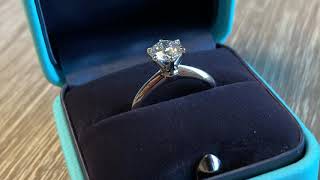 Tiffany Setting Engagement Ring: 1.0 Carat, F Color, VVS1 Clarity