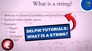 Delphi Coding Tutorials: What is A String? | Beginner's Guide To Coding
