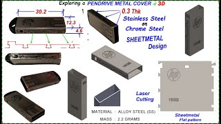 Exploring a PENDRIVE SHEETMETAL COVER in 3D,#3Dmodeling,#SolidWorks,#fusion360,#lasercutting