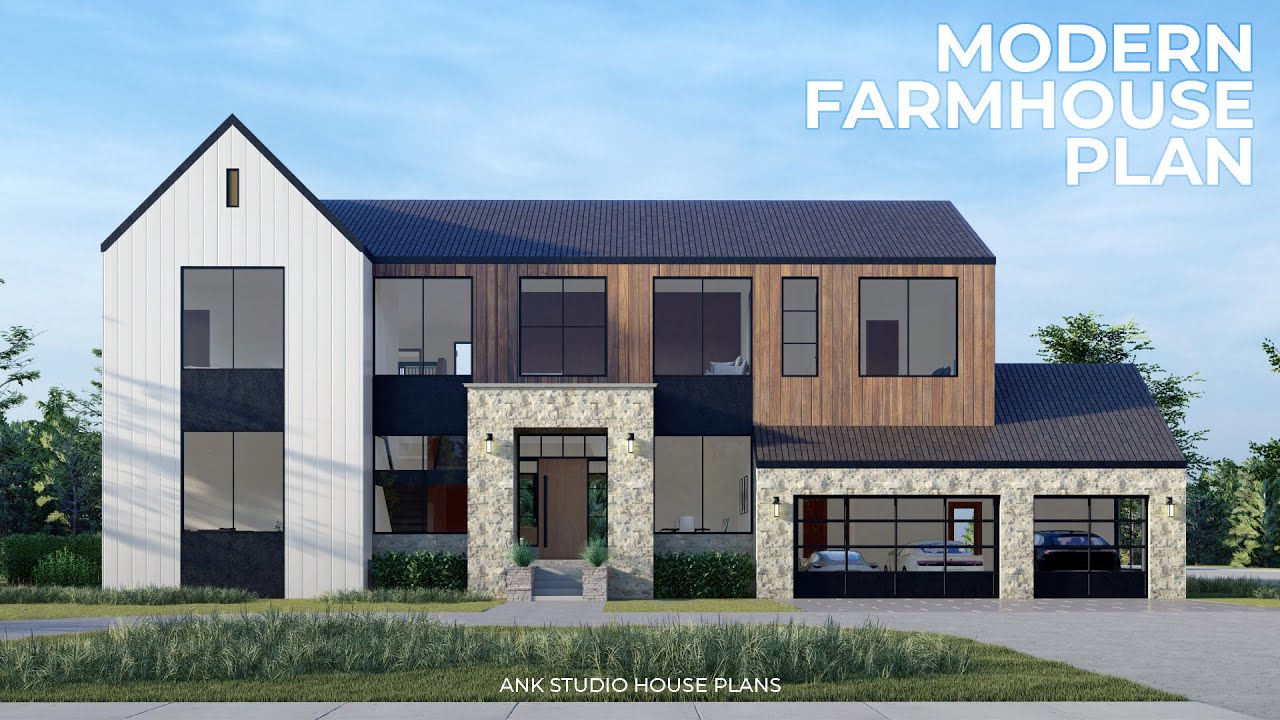 5,700 Sq Ft Modern Farmhouse Plan | 6-Bedroom 6.5-Bath - YouTube