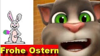 Der Osterhase kommt zu Ostern mit vielen bunten Eiern Osterfest Ostertage Frohe Ostern