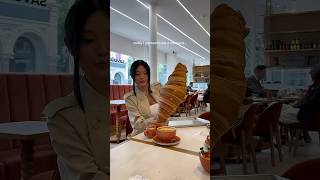 Getting the BIGGEST croissant in Europe!! #foodie