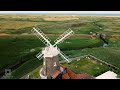 cley windmill norfolk. 4k aerial drone footage