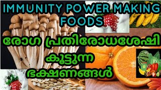 IMMUNITY POWER MAKING FOODS. രോഗ പ്രതിരോധശേഷി കൂട്ടുന്ന ഭക്ഷണങ്ങൾ.