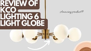 KCO Lighting 6-Light Globe Sputnik Chandelier Milk Glass Modern Gold Chandelier Review | STUNNING!!