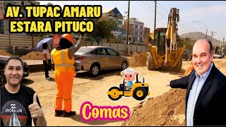 GRAN AVANCE DE LA REMODELACION TOTAL DE AVENIDA TUPAC AMARU/ EN COMAS - A PORKY NO LO PARA NADIE