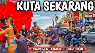 WOW MASIH RAMAI PANTAI KUTA BALI WALAU HUJAN DERAS