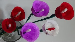 How to Make Simple Crape Paper Flower /  Making Paper Flowers Step by Step