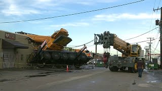 Large cranes arrive at Hialeah business to remove collapsed crane