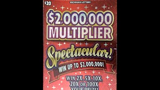 $2,000,000 Multiplier Spectacular! Huge Winner! New Release Michigan Lottery Instant ticket