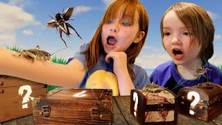 4 BUGS CHALLENGE!!  Real Crickets inside our House!  Adley & Niko play pirate island Roblox games