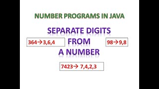 Number Programs in Java - Separate digits from a number