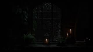 Heavy Rain and Thunder Sounds in a Cozy Cabin - Rainstorm in the Forest for Sleeping and Relax