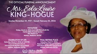 Celebration of Life for Mrs. Eola Louise King-Hogue