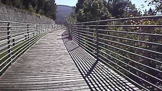 Drauradweg bei Neuhaus mit Santa Lucia Hängebrücke bei Aich/Dob