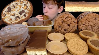 ASMR Chocolate Peanut Butter Desserts *Ice Cream Cookie Sandwich, Reese's Cookie Cup, Shortbread Bar