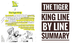 The tiger king class 12 | the tiger king line by line summary | the tiger king cbse ncert