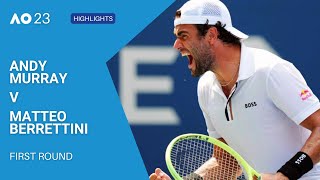 Matteo Berrettini v Andy Murray Highlights | Australian Open 2023 First Round Gameplay PS5