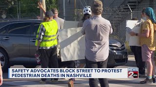 Safety advocates block street to protest pedestrian deaths in Nashville