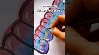 Bubble Art ✨ Easiest way to write Bubble Letters #shorts #art #calligraphy #tutorial #lettering