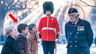 91-Year-Old Veteran Harassed By Schoolchildren—Unaware A Royal Guard Is Watching Their Every Move!