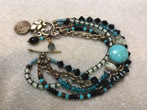 Multi-Strand Falling Leaves and Gaia Bracelet Multi-Strand Falling Leaves and Gaia Bracelet