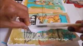 Josey's Art School Episode #4: Doodle Flowers Beginner Mixed Media art project Art Lesson