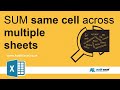 Sum the same cell across multiple sheets (easily) in Excel