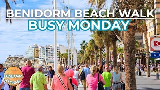 Benidorm Beach - Busy Monday with the Fiestas 🎉