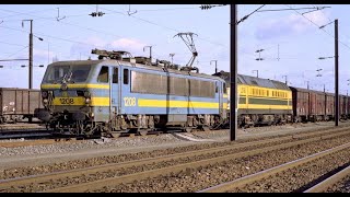 En cabine à bord d'une HLE 12 de la SNCB entre Lille Délivrance et Gand en juin 1991