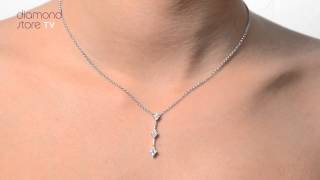 D3218 - Drop Necklace 0.25CT Diamond 9K White Gold