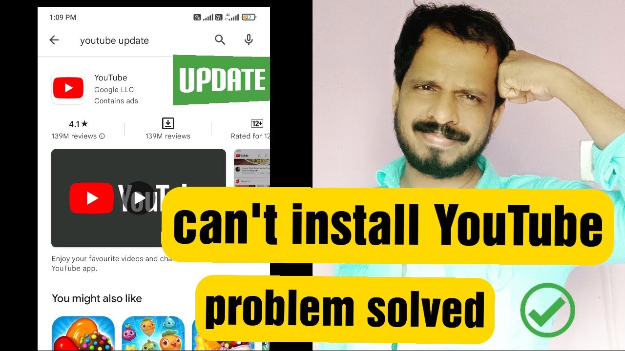 Can T Install Update Youtube Use This Simple Method Problem Solved Youtube Can T Install Update Youtube Use This Simple Method Problem Solved Youtube